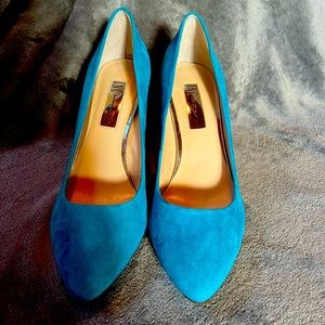 Gorgeous New Aqua suede heels by INC